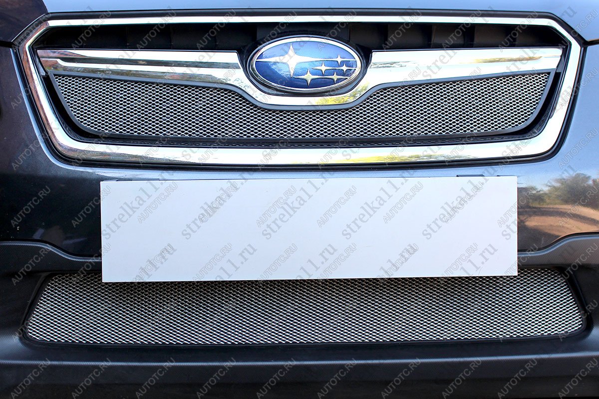 3 149 р. Защита радиатора (верх) Стрелка11 Стандарт  Subaru XV  GP/G33 (2016-2017) рестайлинг (хром)  с доставкой в г. Пермь