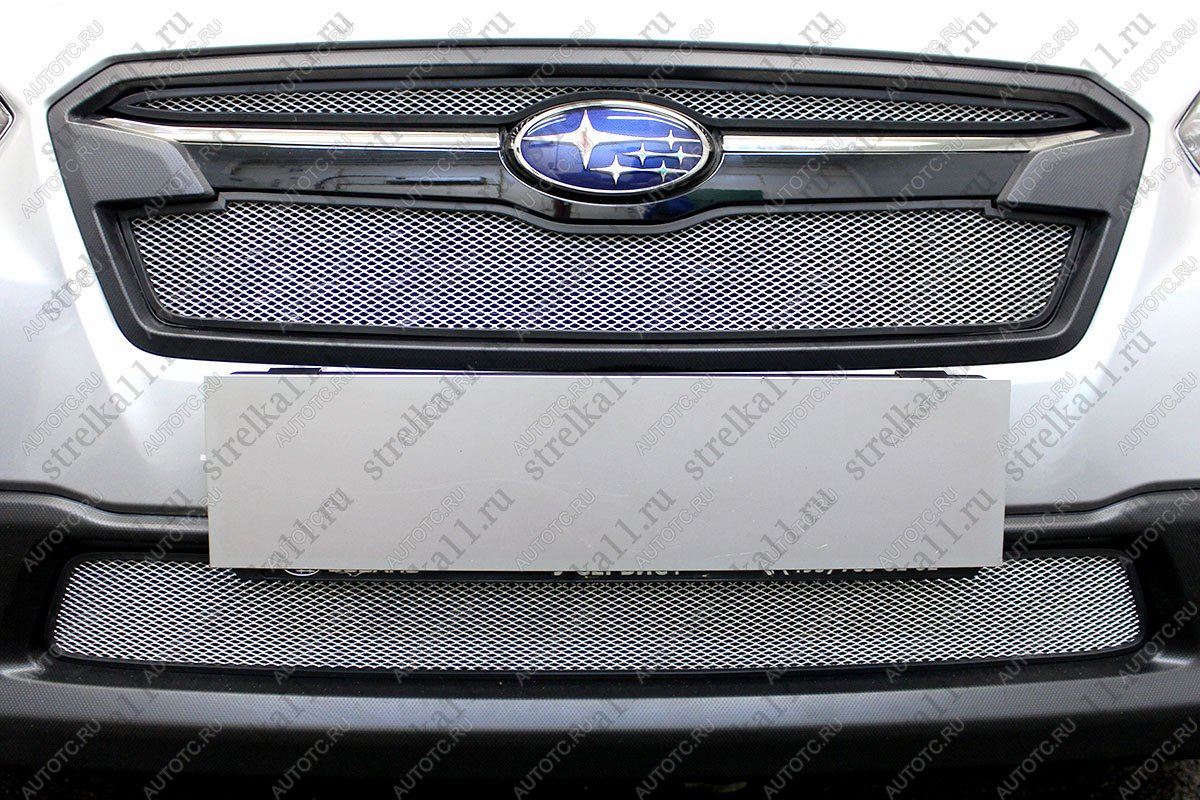 4 849 р. Защита радиатора (верх 2 части) Стрелка11 Стандарт  Subaru XV  GT/G24 (2017-2021) дорестайлинг (хром)  с доставкой в г. Пермь