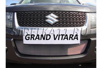 Защита радиатора Стрелка11 Стандарт Suzuki Grand Vitara ( JT 3 двери,  JT 5 дверей) (2008-2012) 1-ый рестайлинг (хром)