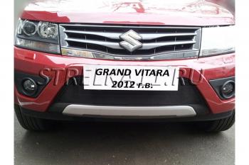 Защита радиатора Стрелка11 Стандарт Suzuki Grand Vitara ( JT 5 дверей,  JT) (2012-2016) 2-ой рестайлинг, 3 двери 2-ой рестайлинг (черная)