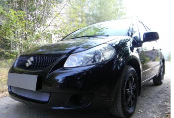 Защита радиатора Стрелка11 Стандарт Suzuki SX4  GYC21S (2006-2012) дорестайлинг седан (хром)
