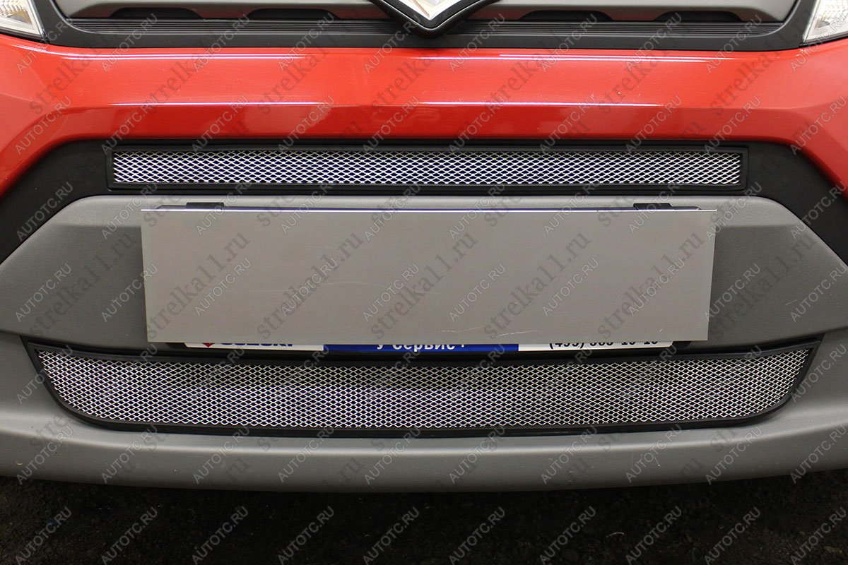 5 349 р. Защита радиатора (2 части) Стрелка11 Стандарт  Suzuki Vitara  LY (2015-2019) дорестайлинг (хром)  с доставкой в г. Пермь