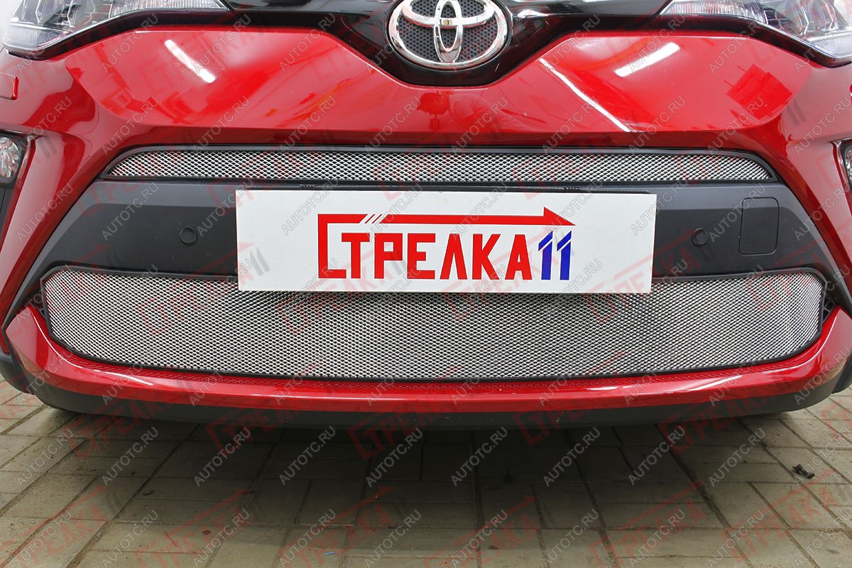 3 099 р. Защита радиатора (низ) Стрелка11 Стандарт  Toyota C-HR  NGX10, ZGX10 (2019-2025) рестайлинг (хром)  с доставкой в г. Пермь