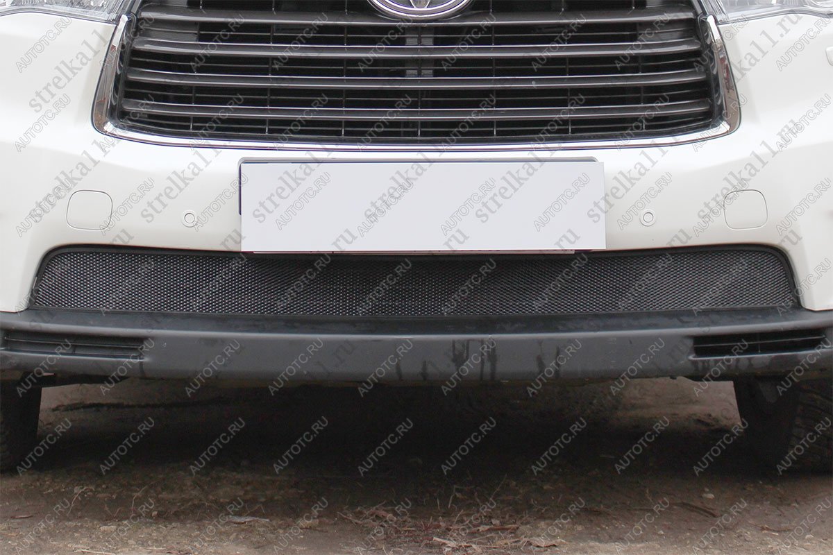 3 099 р. Защита радиатора (низ) Стрелка11 Стандарт  Toyota Highlander  XU50 (2013-2017) дорестайлинг (хром)  с доставкой в г. Пермь