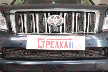 Защита радиатора (низ) Стрелка11 Стандарт Toyota Land Cruiser Prado  J150 (2009-2013) дорестайлинг (черная)