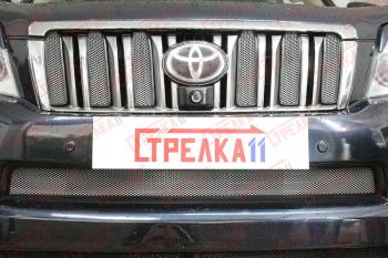 Защита радиатора (низ) Стрелка11 Стандарт Toyota Land Cruiser Prado  J150 (2009-2013) дорестайлинг (хром)