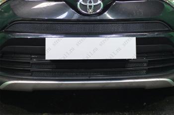 Защита радиатора (низ 2 части) Стрелка11 Стандарт Toyota RAV4  XA40 (2015-2019) 5 дв. рестайлинг (черная)
