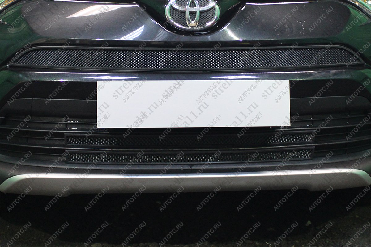 3 899 р. Защита радиатора (низ 2 части) Стрелка11 Стандарт  Toyota RAV4  XA40 (2015-2019) 5 дв. рестайлинг (черная)  с доставкой в г. Пермь