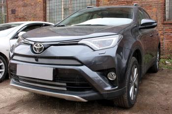 Защита радиатора (верх с камерой) Стрелка11 Стандарт Toyota RAV4  XA40 (2015-2019) 5 дв. рестайлинг (хром)