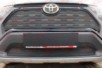 Защита радиатора (верх с парктроником) Стрелка11 Стандарт Toyota RAV4  XA50 (2018-2025) 5 дв. дорестайлинг (черная)