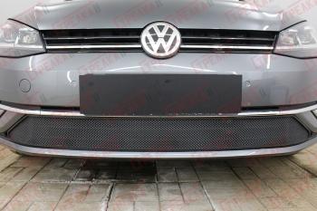  Защита радиатора Стрелка11 Стандарт Volkswagen Golf  7 (2017-2020) рестайлинг универсал, рестайлинг, хэтчбэк 5 дв. (черная)