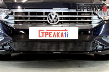 Защита радиатора Стрелка11 Стандарт Volkswagen Jetta  A7 (2018-2022) седан дорестайлинг (черная)