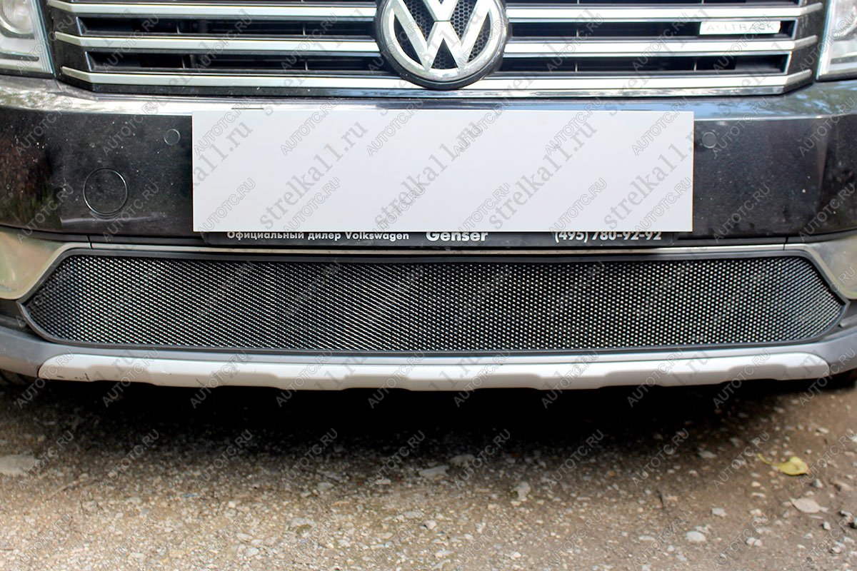 3 079 р. Защита радиатора (AllTrack) Стрелка11 Стандарт Volkswagen Passat B7 седан (2010-2015) (черная)  с доставкой в г. Пермь