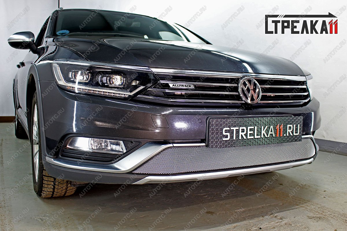 3 099 р. Защита радиатора (низ) (Alltrack 2.0) Стрелка11 Стандарт  Volkswagen Passat  B8 (2015-2019) седан дорестайлинг, универсал дорестайлинг (хром)  с доставкой в г. Пермь