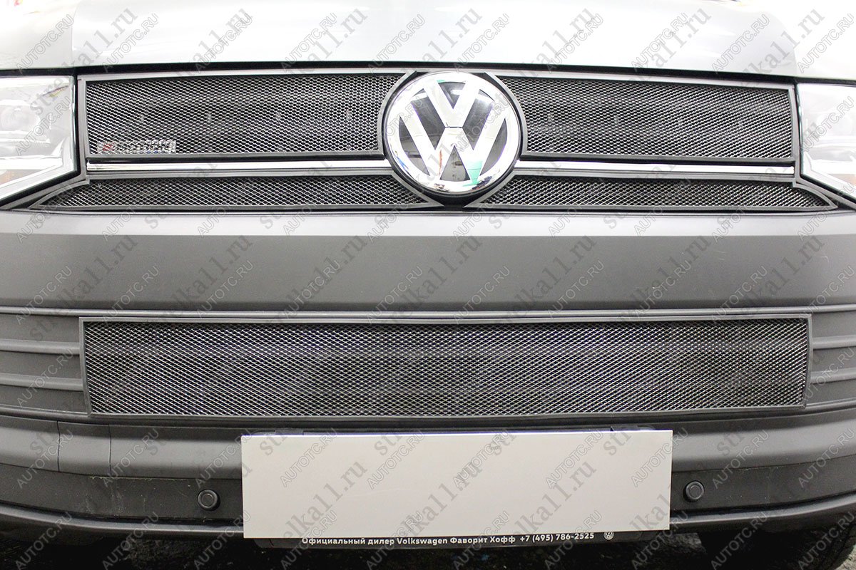3 079 р.  Защита радиатора (низ) (TrendLine) Стрелка11 Стандарт  Volkswagen Transporter  T6 (2015-2019) дорестайлинг (черная)  с доставкой в г. Пермь