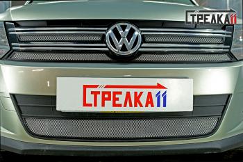  Защита радиатора (низ) Стрелка11 Стандарт Volkswagen Tiguan  NF (2011-2017) рестайлинг (хром)