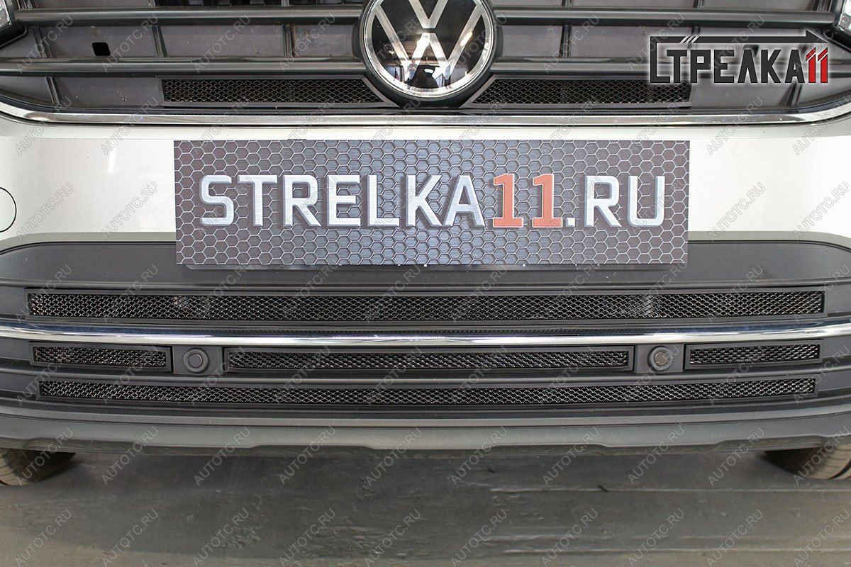 6 749 р. Защита радиатора (низ) Стрелка11 Стандарт Volkswagen Tiguan Mk2 рестайлинг (2020-2022) (черная)  с доставкой в г. Пермь