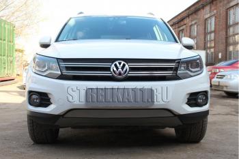 Защита радиатора (Track&Field) Стрелка11 Стандарт Volkswagen Tiguan  NF (2011-2017) рестайлинг (хром)