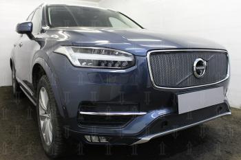 3 079 р. Защита радиатора (с парктроником) Стрелка11 Стандарт Volvo XC90 L дорестайлинг (2015-2019) (черная)  с доставкой в г. Пермь. Увеличить фотографию 2