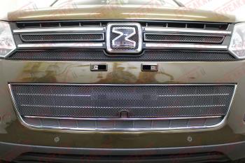  Защита радиатора (верх 3 части) Стрелка11 Стандарт Zotye T600 (2014-2021) (черная)
