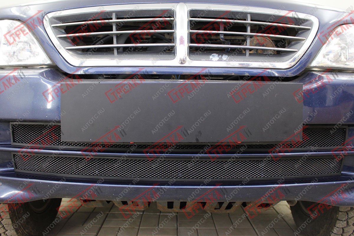 4 099 р. Защита радиатора (низ 2 части) Стрелка11 Стандарт  ТАГАЗ Road Partner (2009-2011) (черная)  с доставкой в г. Пермь
