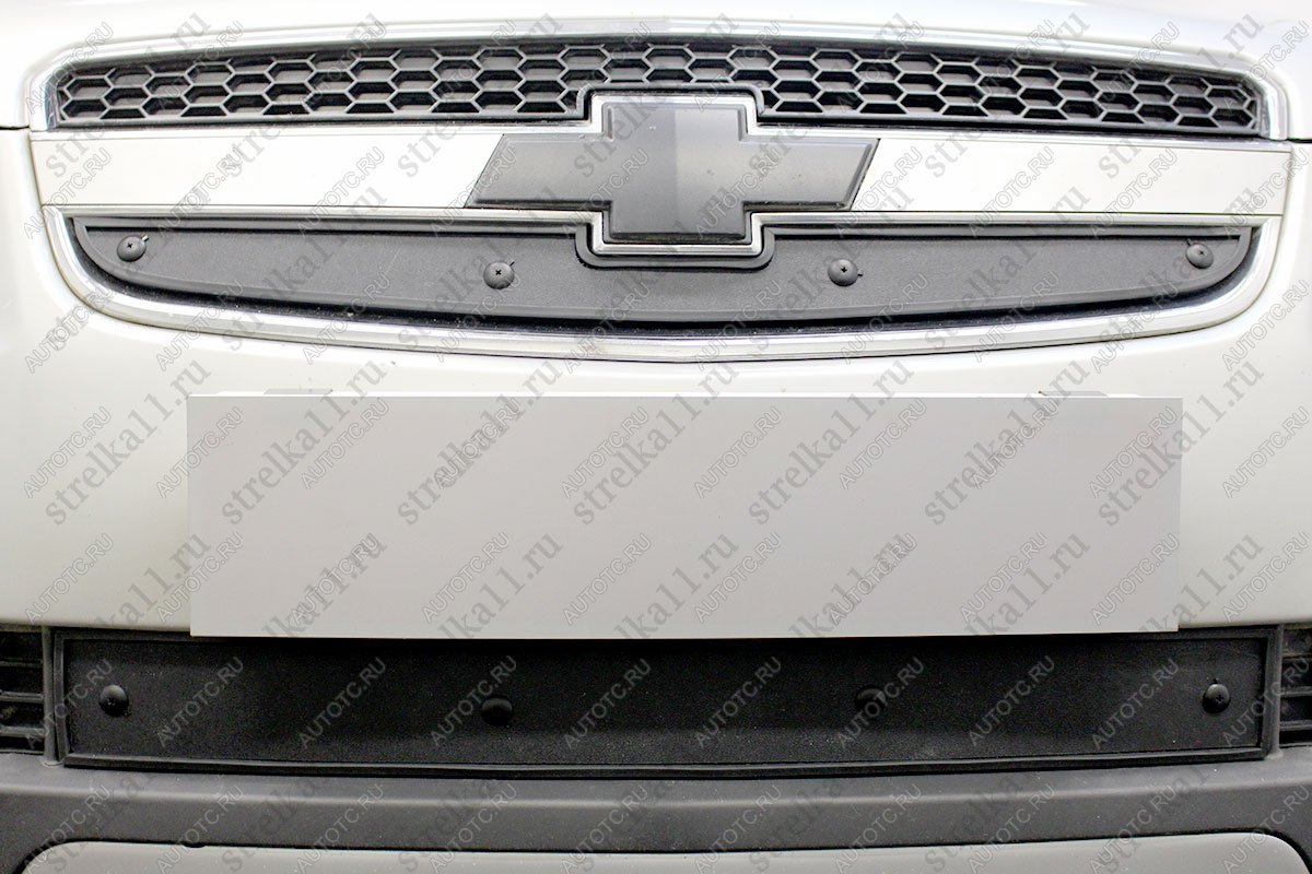 759 р. Зимняя заглушка решетки радиатора (низ) Стрелка11 Chevrolet Captiva  дорестайлинг (2006-2011) (черная)  с доставкой в г. Пермь
