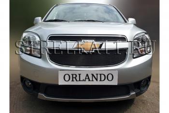 759 р. Зимняя заглушка решетки радиатора (низ) Стрелка11  Chevrolet Orlando (2011-2018) (черная)  с доставкой в г. Пермь. Увеличить фотографию 2