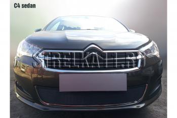 759 р. Зимняя заглушка решетки радиатора Стрелка11  CITROEN C4  B7 (2013-2016) седан дорестайлинг (черная)  с доставкой в г. Пермь. Увеличить фотографию 2