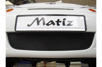 Зимняя заглушка решетки радиатора Стрелка11 Daewoo Matiz M200 дорестайлинг (2005-2007) (черная)