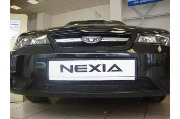 Зимняя заглушка решетки радиатора Стрелка11 Daewoo Nexia  рестайлинг (2008-2015) (черная)