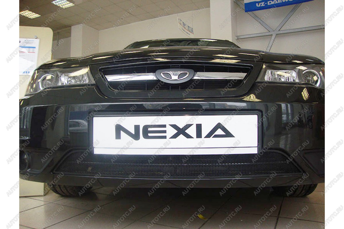 759 р. Зимняя заглушка решетки радиатора Стрелка11  Daewoo Nexia  рестайлинг (2008-2015) (черная)  с доставкой в г. Пермь