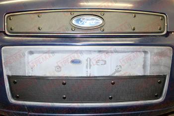 Зимняя заглушка решетки радиатора (низ) Стрелка11 Ford Fusion  1 (2005-2012)  рестайлинг, хэтчбэк (черная)