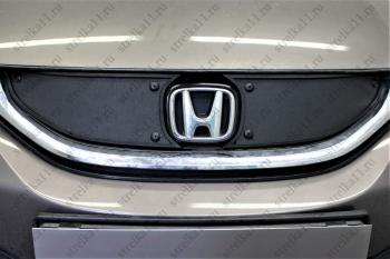 Зимняя заглушка решетки радиатора Стрелка11 Honda Civic  FB (2011-2016) седан (черная)