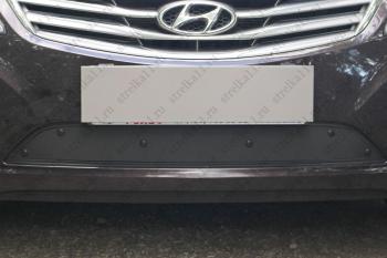 Зимняя заглушка решетки радиатора Стрелка11 Hyundai Grandeur HG (2011-2015) (черная)