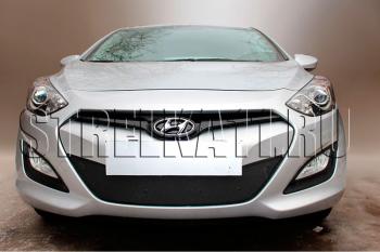 Зимняя заглушка решетки радиатора Стрелка11 Hyundai I40  1 VF (2011-2015) дорестайлинг седан, дорестайлинг универсал (черная)
