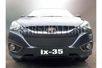 759 р. Зимняя заглушка решетки радиатора Стрелка11  Hyundai IX35  LM (2009-2013) дорестайлинг (черная)  с доставкой в г. Пермь. Увеличить фотографию 2