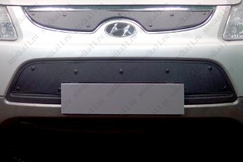 Зимняя заглушка решетки радиатора (центр) Стрелка11 Hyundai IX55  EN (2006-2013) (черная)