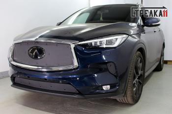 Зимняя заглушка решетки радиатора (низ) Стрелка11 INFINITI Qx50  J55 (2017-2022) (черная)
