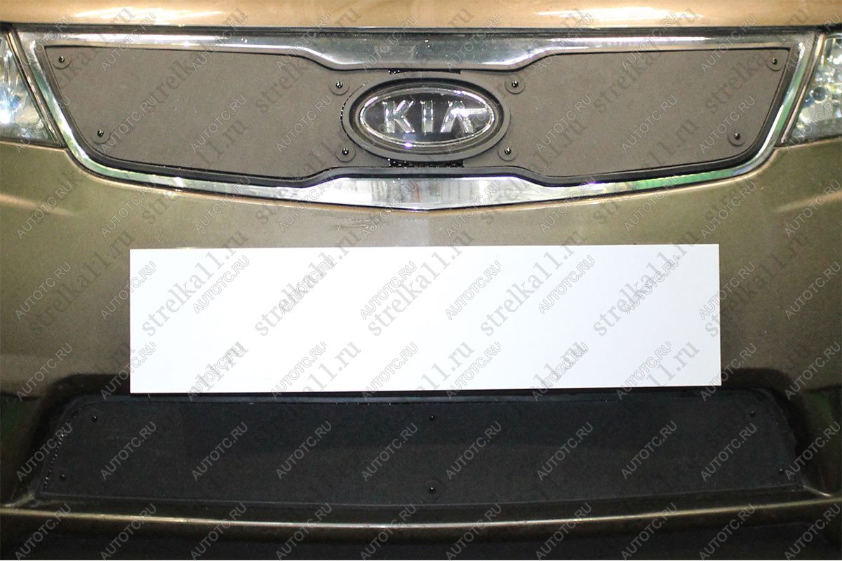 759 р. Зимняя заглушка решетки радиатора (низ) Стрелка11  KIA Cerato  2 TD (2008-2013) седан (черная)  с доставкой в г. Пермь