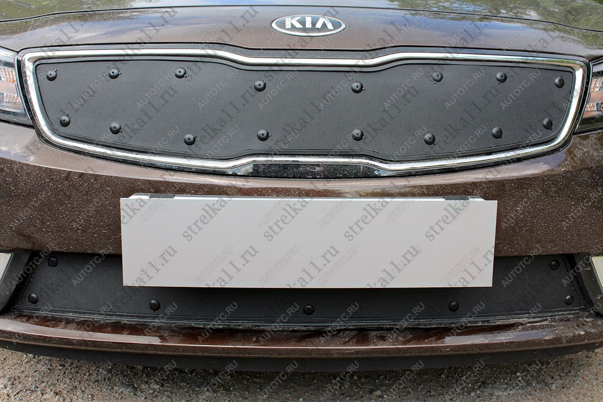 759 р. Зимняя заглушка решетки радиатора (низ) Стрелка11 KIA Cerato 3 YD рестайлинг седан (2016-2019) (черная)  с доставкой в г. Пермь