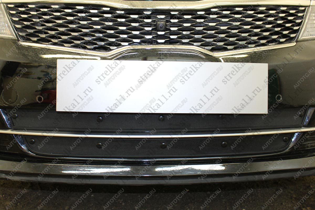 1 099 р. Зимняя заглушка решетки радиатора (GT, GT-Line) Стрелка11 KIA Optima 4 JF дорестайлинг универсал (2015-2018) (черная)  с доставкой в г. Пермь