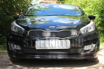 Зимняя заглушка решетки радиатора (низ) Стрелка11 KIA ProCeed  2 JD хэтчбэк 3 дв. (2012-2015) дорестайлинг (черная)