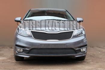 Зимняя заглушка решетки радиатора (низ) Стрелка11 KIA Ceed  2 JD (2015-2018) рестайлинг, хэтчбэк (черная)