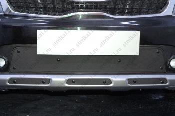 Зимняя заглушка решетки радиатора (низ, 3 части) Стрелка11 KIA Rio X-line (2017-2021) (черная)