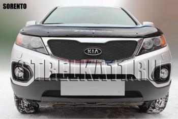 759 р. Зимняя заглушка решетки радиатора (верх) Стрелка11  KIA Sorento XM дорестайлинг (2009-2012) (черная)  с доставкой в г. Пермь. Увеличить фотографию 2