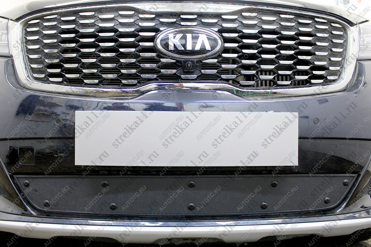 759 р.  Зимняя заглушка решетки радиатора Стрелка11   KIA Sorento  UM/Prime (2018-2020) рестайлинг (установка без датчика АСС)  с доставкой в г. Пермь