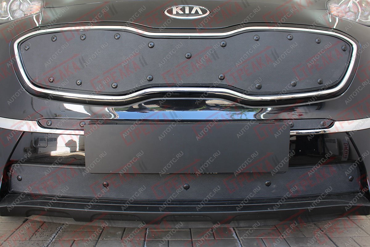 349 р. Зимняя заглушка решетки радиатора (середина) Стрелка11  KIA Sportage  4 QL (2018-2022) рестайлинг (черная)  с доставкой в г. Пермь
