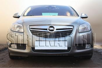 Зимняя заглушка решетки радиатора Стрелка11 Opel Insignia A дорестайлинг седан (2008-2013) (черная)