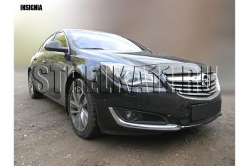 759 р. Зимняя заглушка решетки радиатора Стрелка11 Opel Insignia A рестайлинг седан (2013-2017) (черная)  с доставкой в г. Пермь. Увеличить фотографию 3