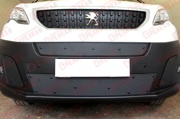 Зимняя заглушка решетки радиатора (верх) Стрелка11 Peugeot Expert K0 цельнометаллический фургон дорестайлинг (2016-2024) (черная)